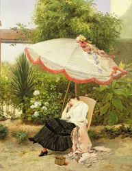 Ragazza sotto un parasole